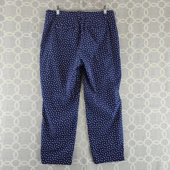 Talbots The Perfect Crop Curvy Blue w/Pink Polka Dot Pants 8 -2233/11 B - Picture 2 of 10